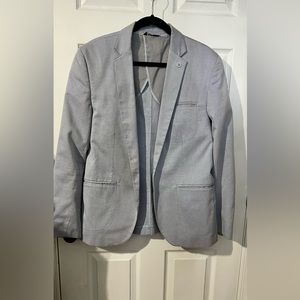 4J Couture light blue blazer with elbow patches